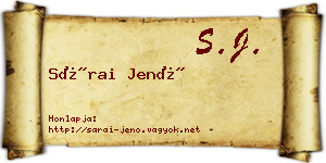 Sárai Jenő névjegykártya