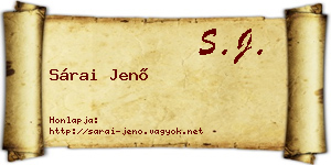 Sárai Jenő névjegykártya