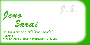 jeno sarai business card